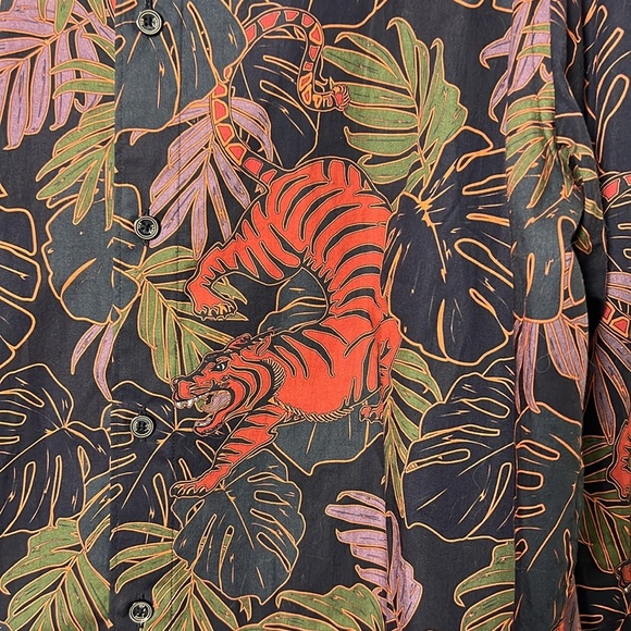 Ted Baker Chad Bold Tiger Print Slim Fit Long Sleeve Shirt Size 5/US42 - Picture 3 of 13